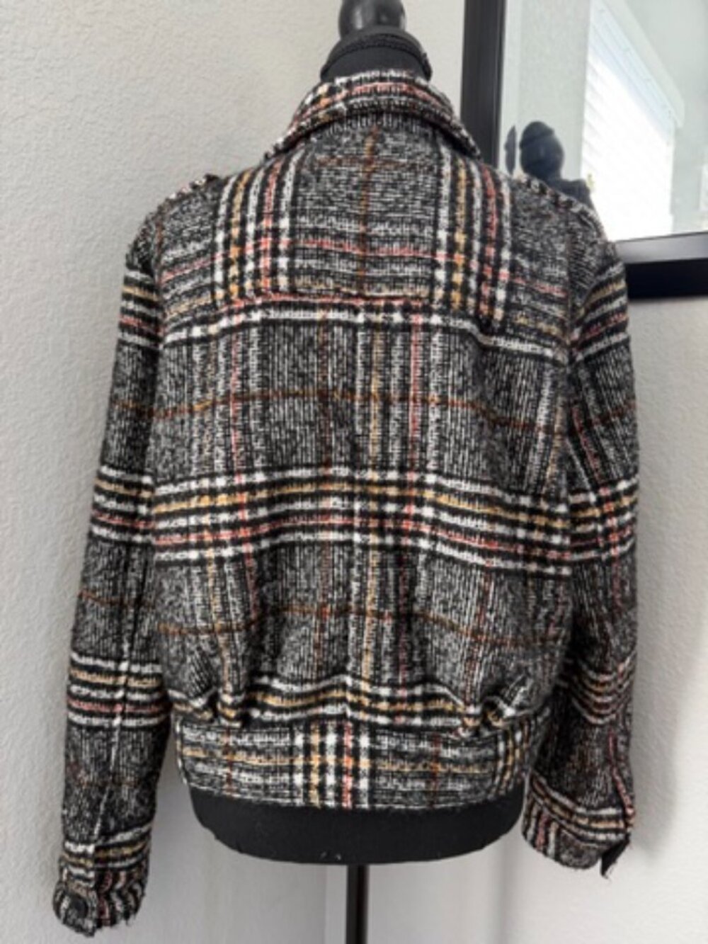 FREE PEOPLE Eisenhower Slouchy Plaid Tweed Jacket Small - Picture 8 of 14